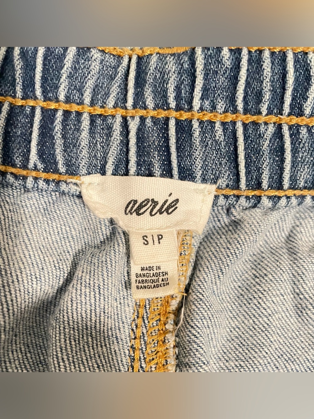 aerie Light Blue Distressed Denim Shorts - Picture 3 of 7